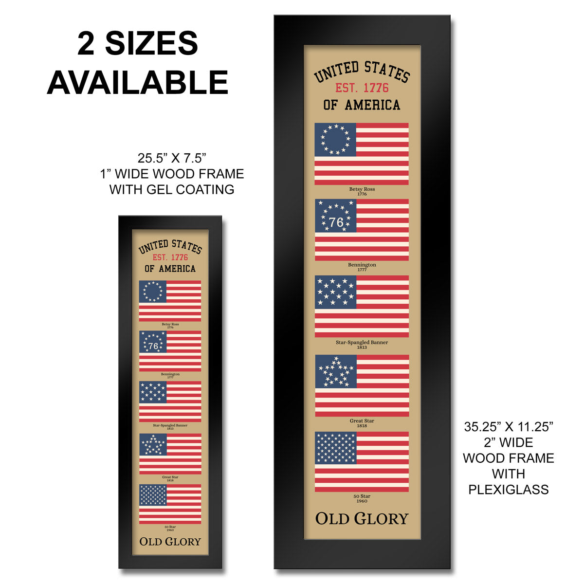 7.62 Design Old Glory Heritage Quadro Bandiera USA 30x91 cm