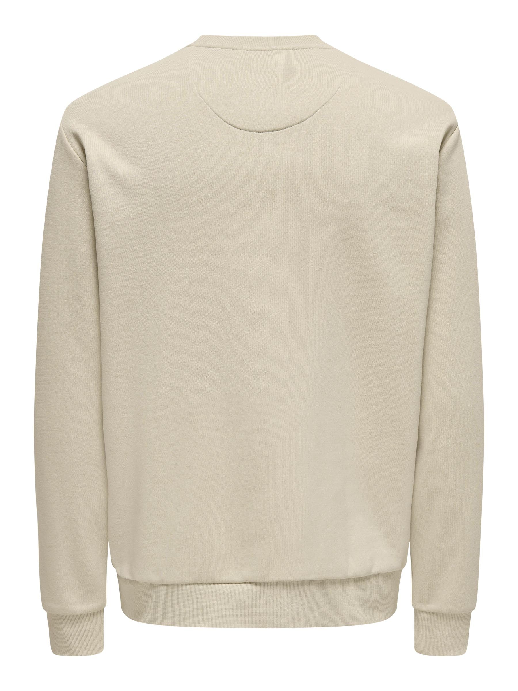 Only & Sons Felpa Girocollo Uomo L Beige-2