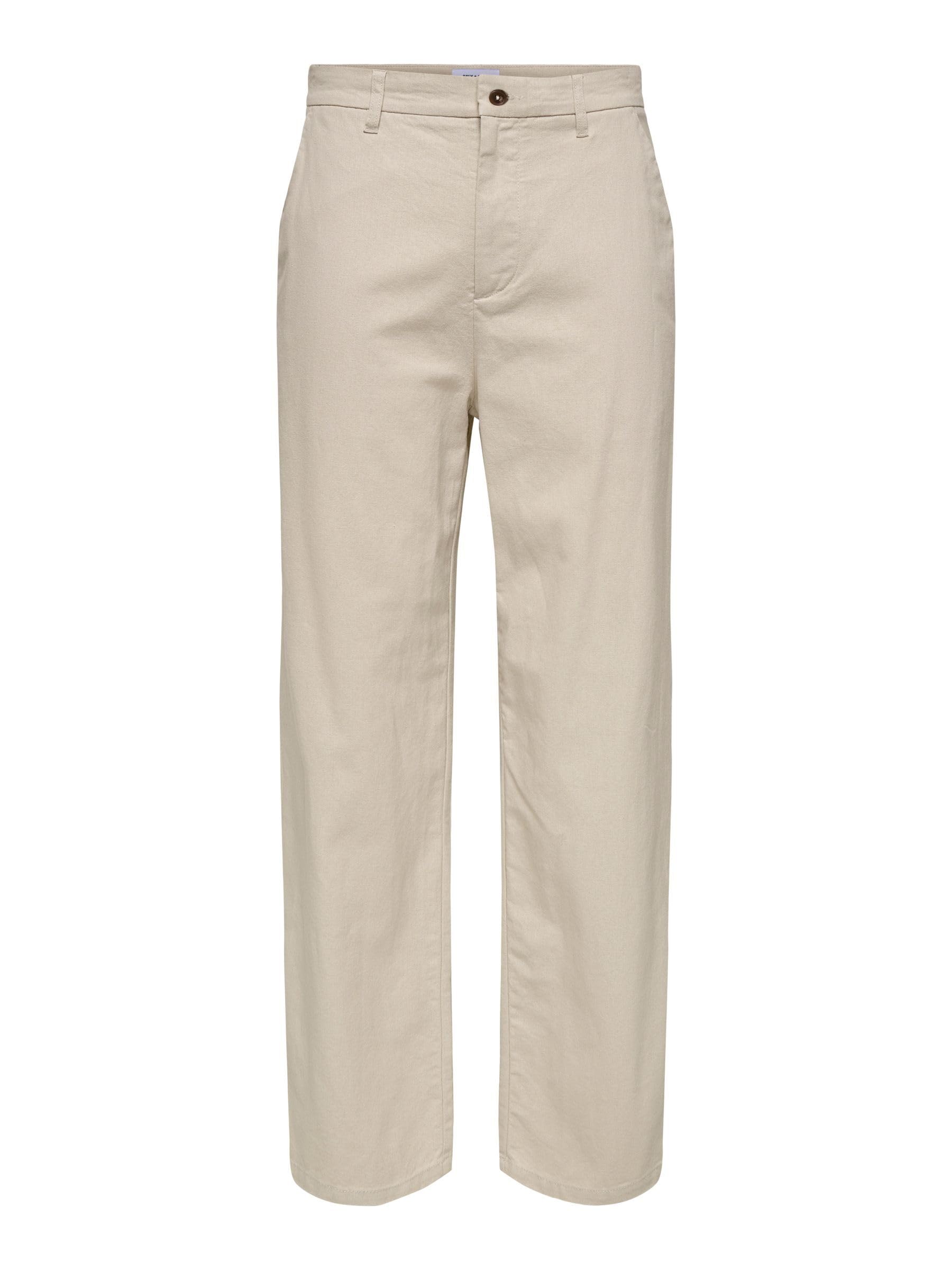 ONLY & SONS pantalone uomo Nero 33W 32L cotone
