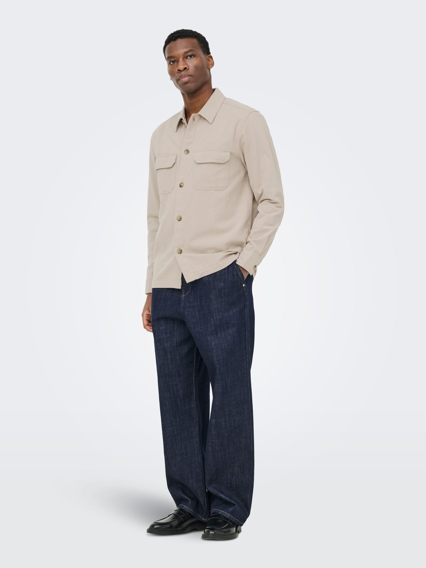 ONLY & SONS Onscolt 0570 Camicia Uomo Gardenia M Cotone