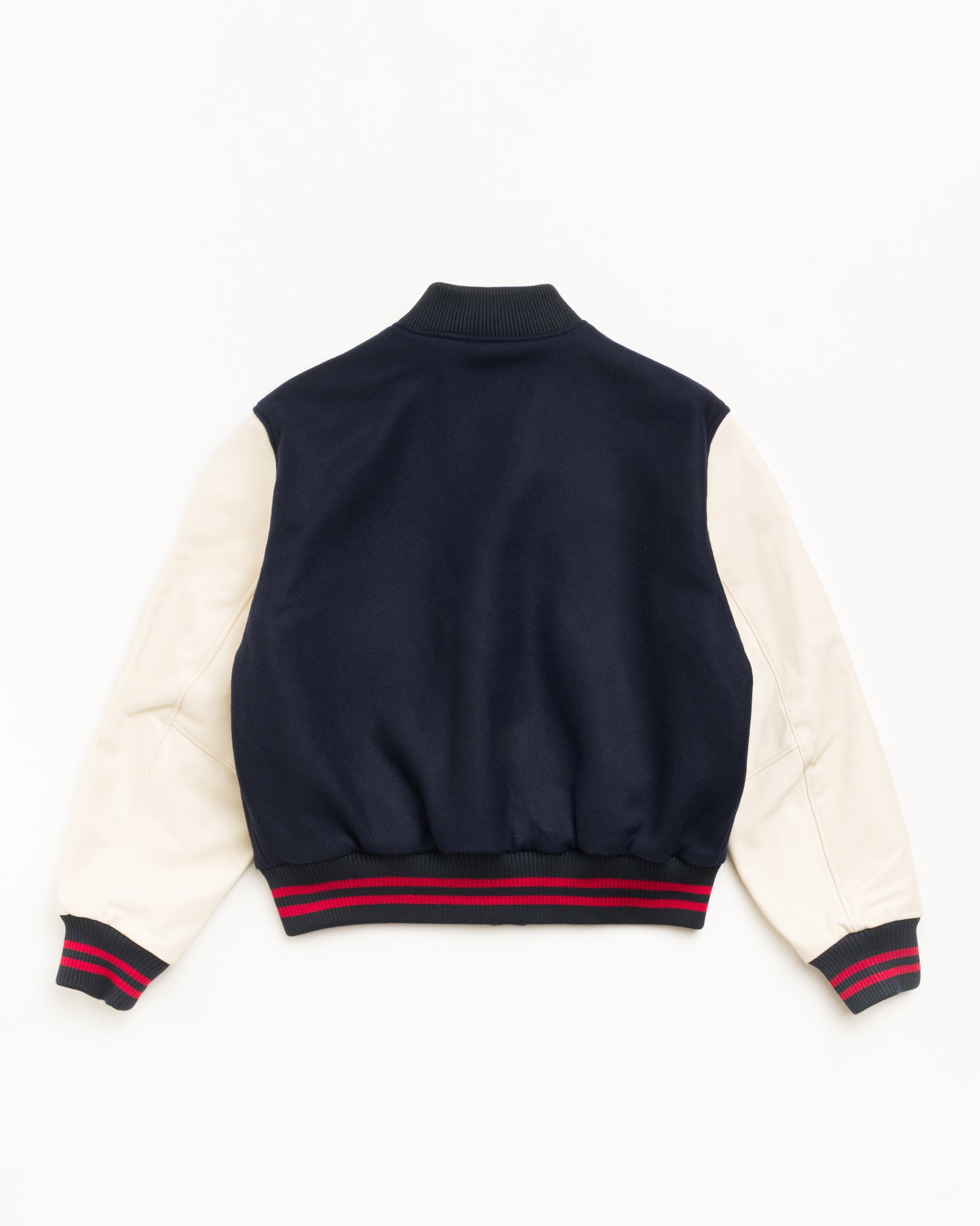 Stussy Outerwear Wool Varsity giacca navy lana pelle