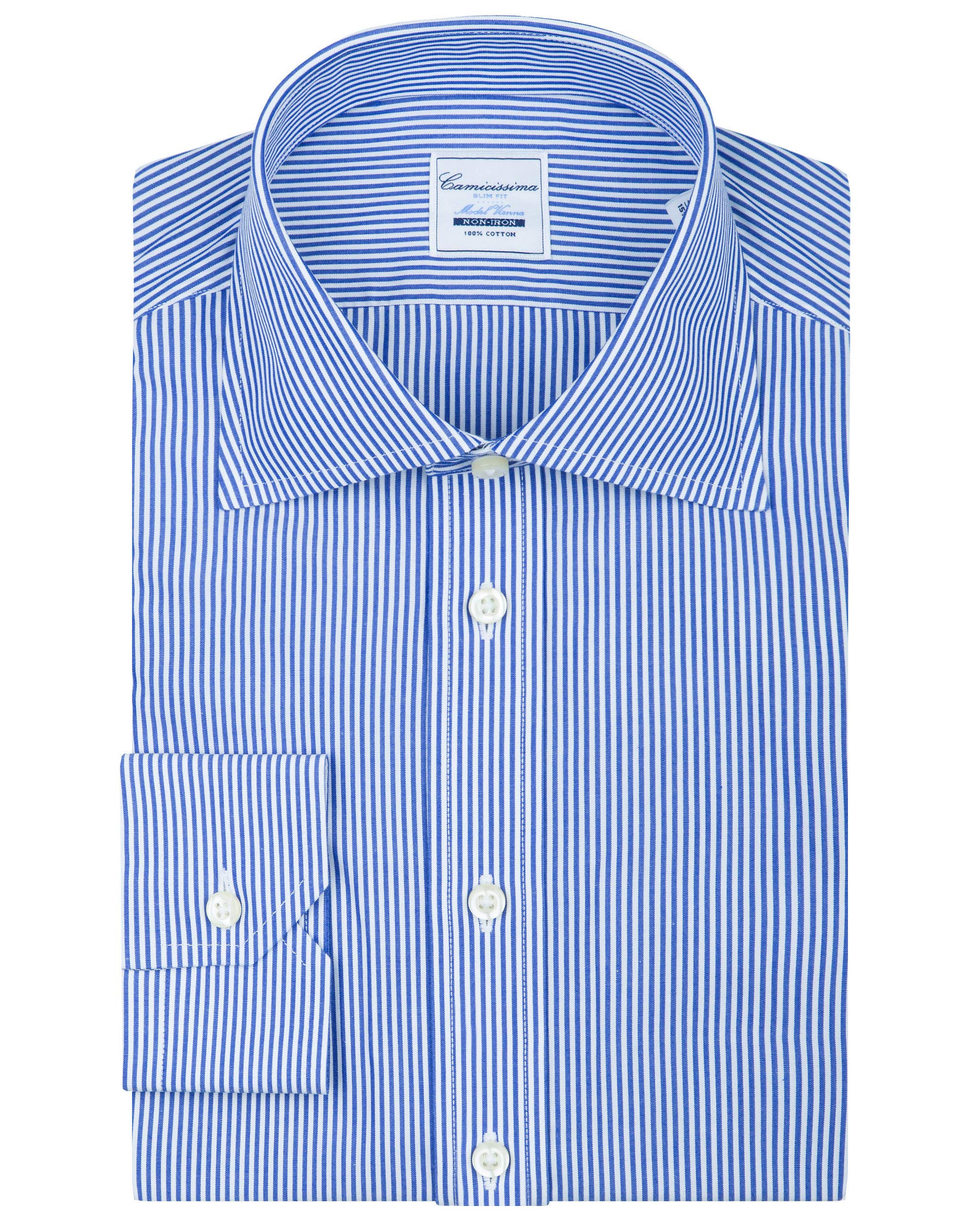 Camicissima Fancy Camicia a Righe Blu Slim Manica Lunga