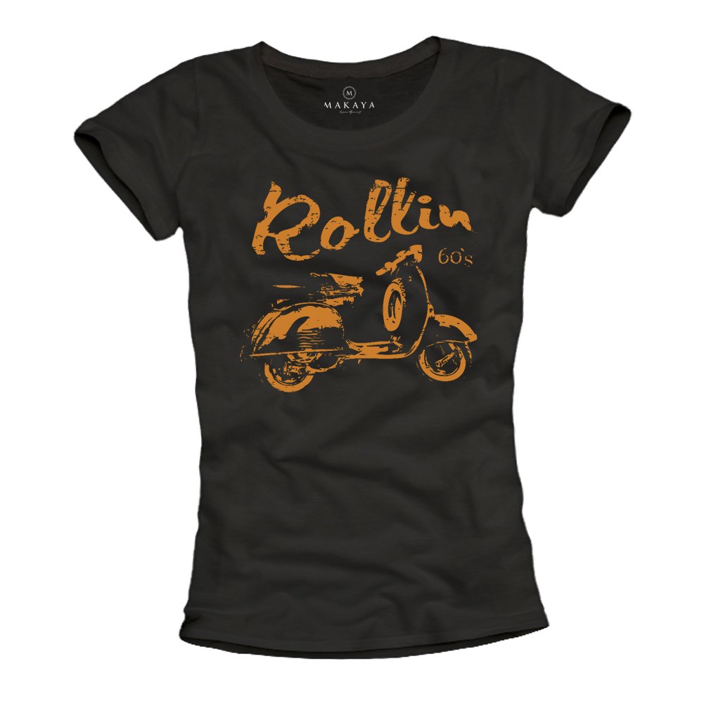 MAKAYA Rollin 60's T-Shirt Donna Cotone Taglia L Hippie
