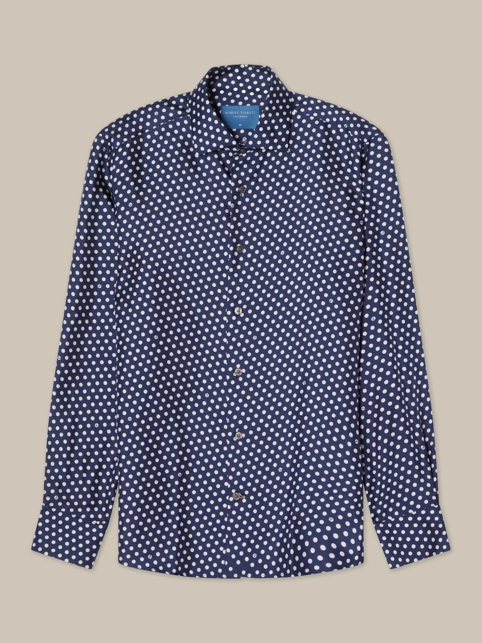 Robert Talbott Reynolds camicia seta blu navy
