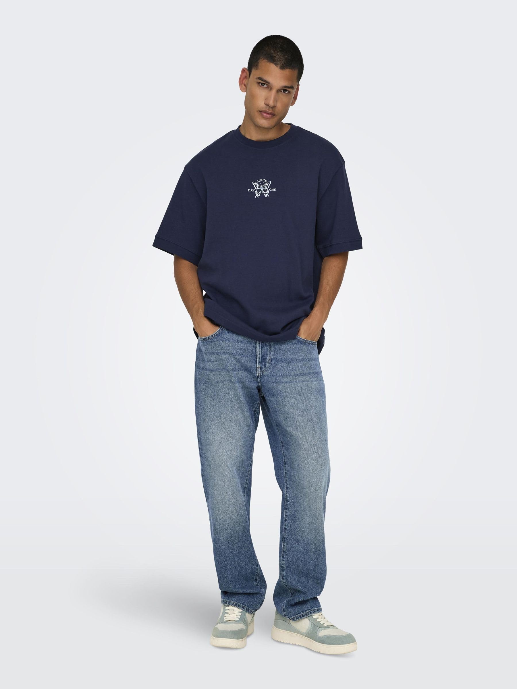 ONLY & SONS Onsedge Straight Box Tai Jeans Uomo Blu 30W/32L