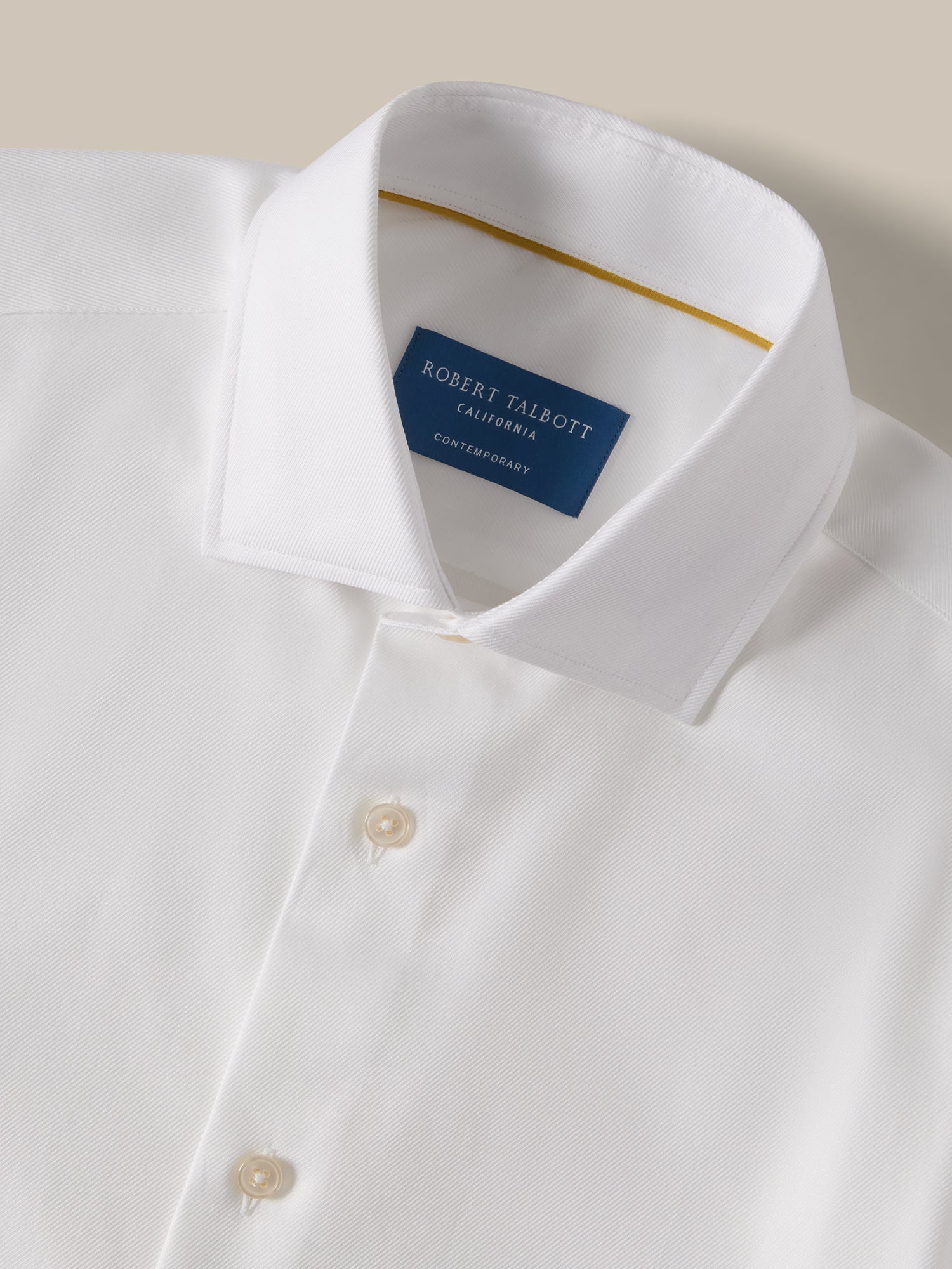 Robert Talbott Reynolds camicia twill bianca 15.5-M