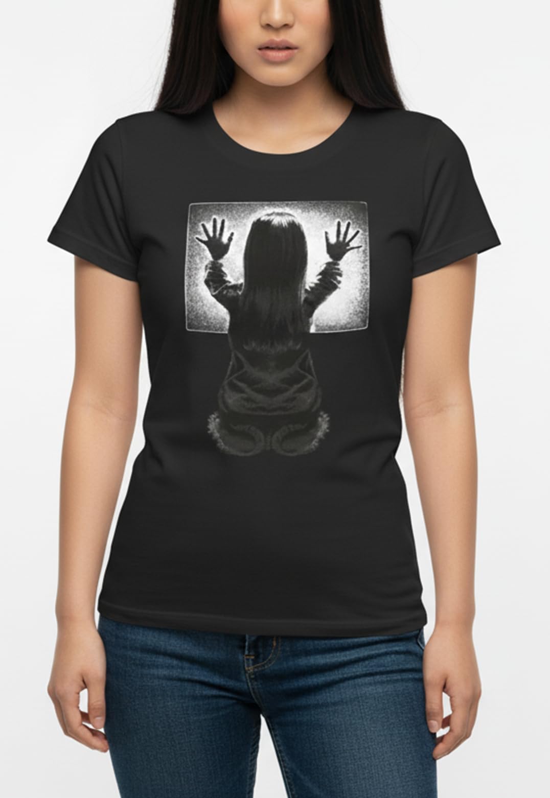 Makaya T-Shirt Donna Poltergeist Horror Nera S