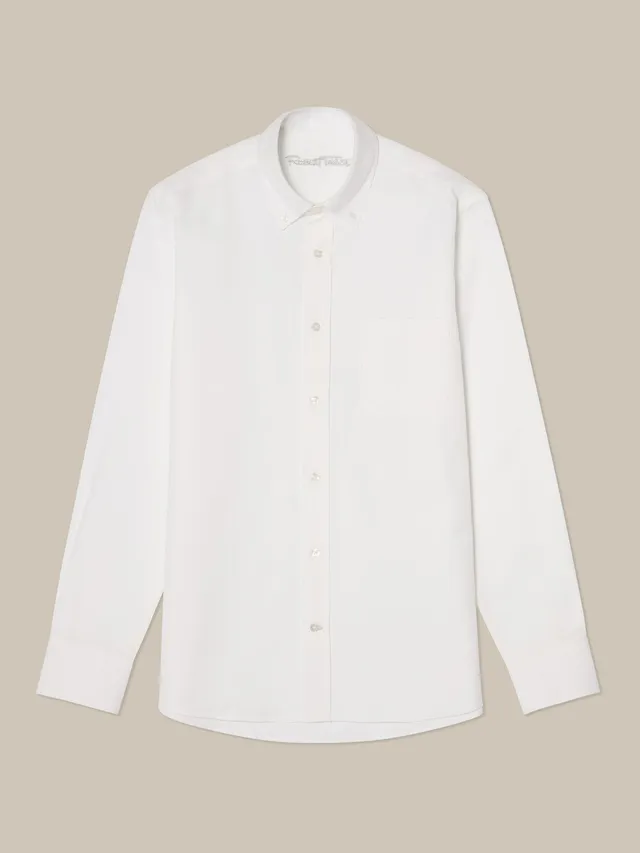 Robert Talbott Harrison camicia piqué cotone bianco