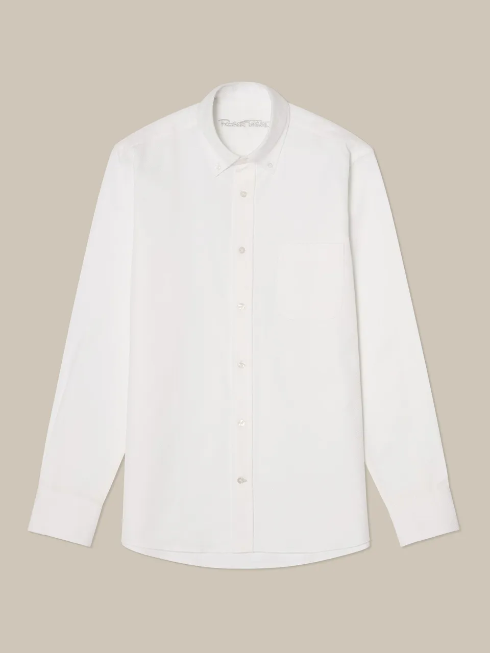 Robert Talbott Harrison camicia piqué cotone bianco