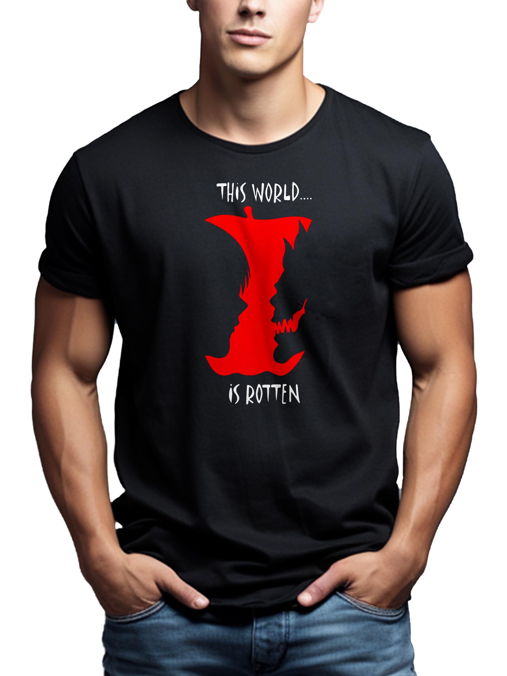 MAKAYA This World is Rotten T-shirt uomo L 100% cotone