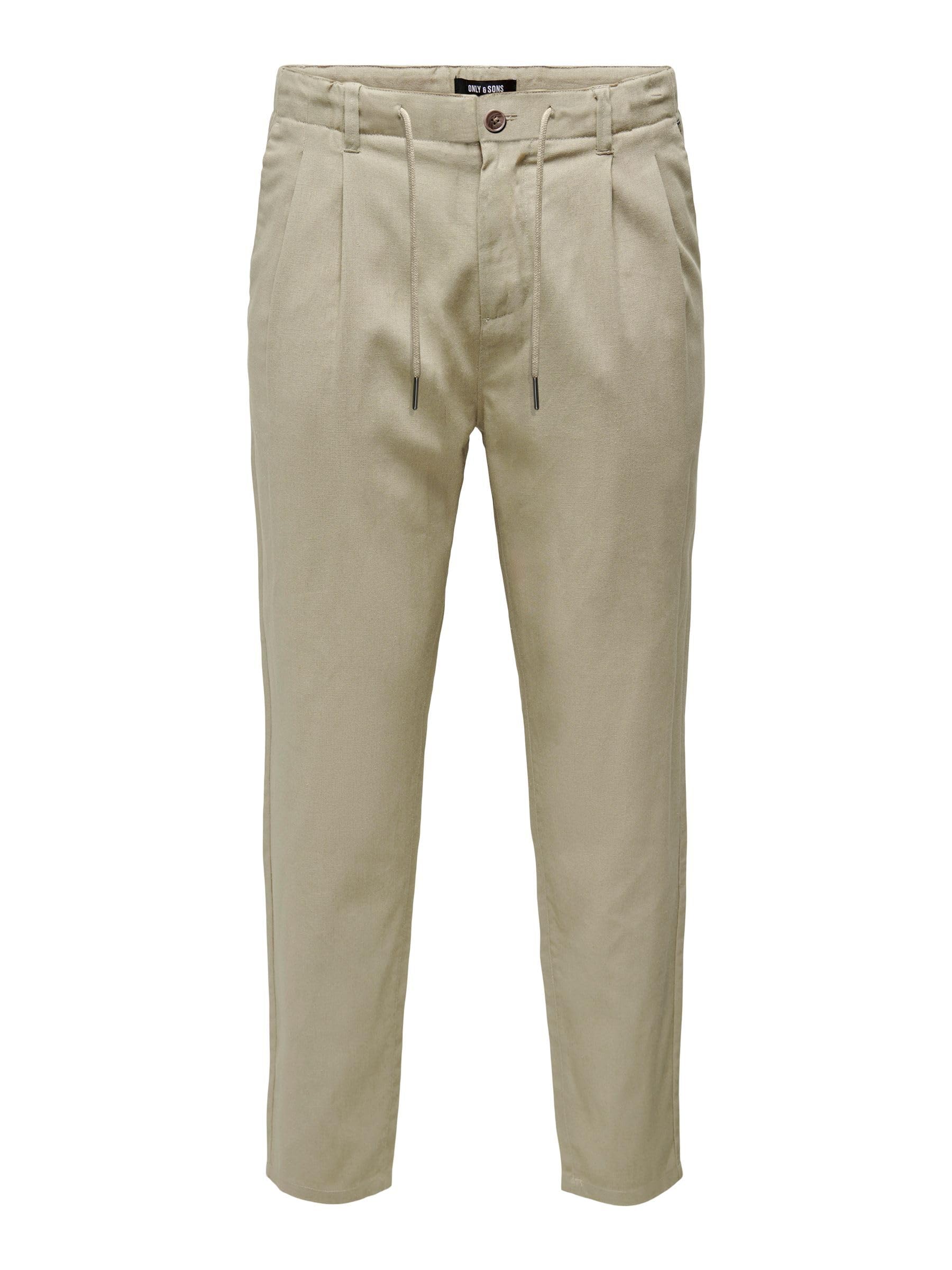 Only & Sons pantaloni uomo lino 30W/32L vita elastica