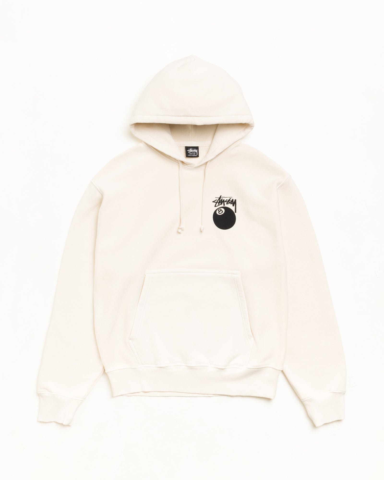 Stussy 8 Ball Hoodie felpa cappuccio bone 450gsm