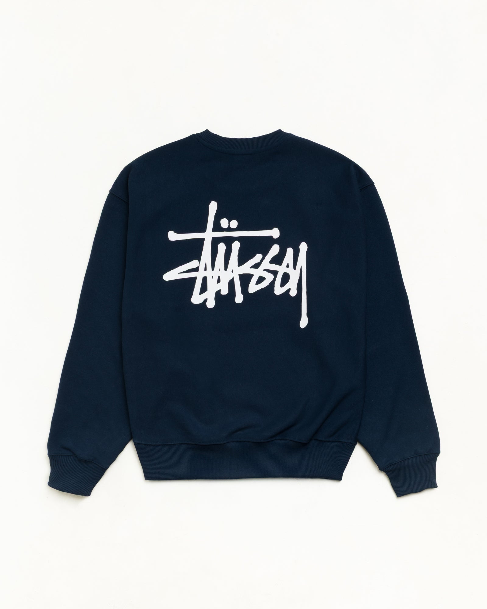 Stussy Basic Stussy Crew felpa navy 430 gsm