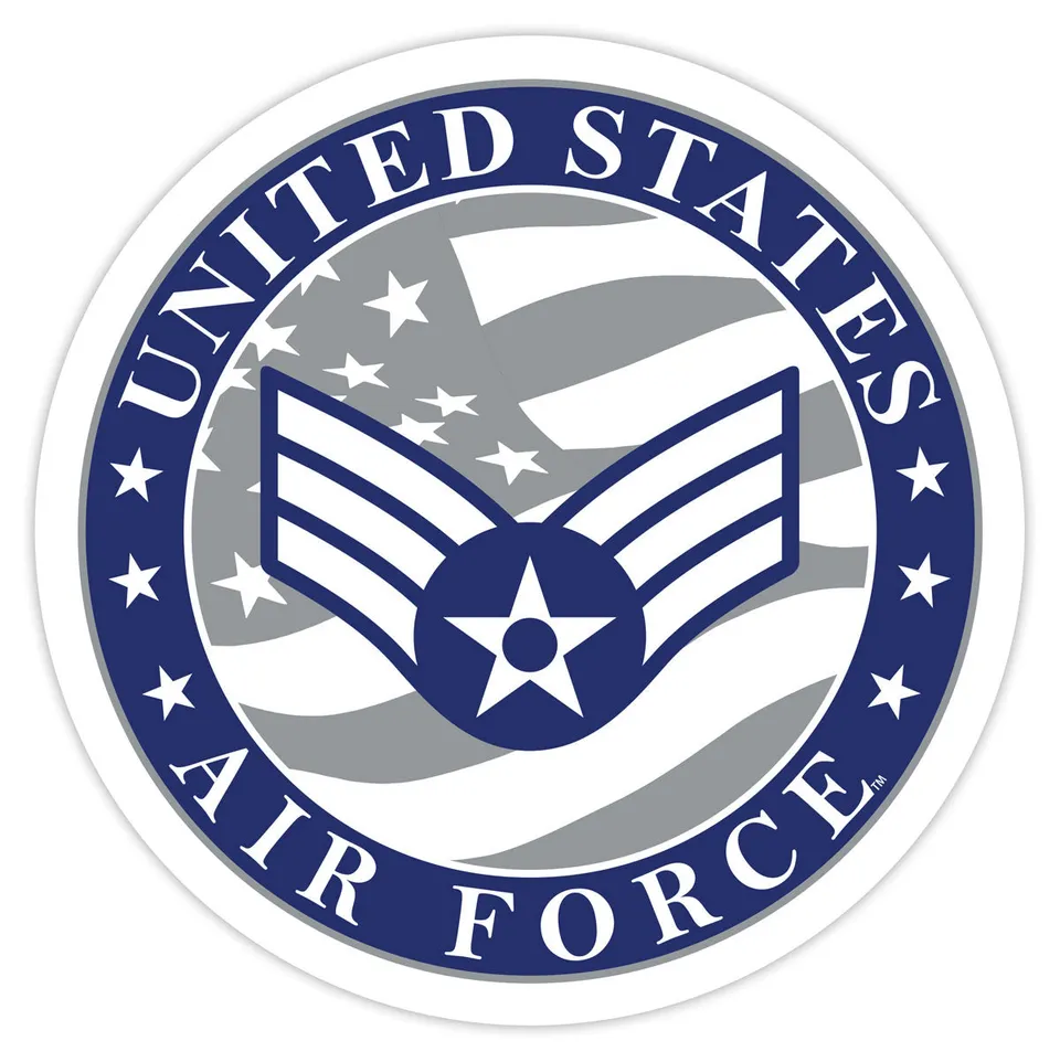 7.62 Design Air Force E-4 decal auto vinile 9 cm