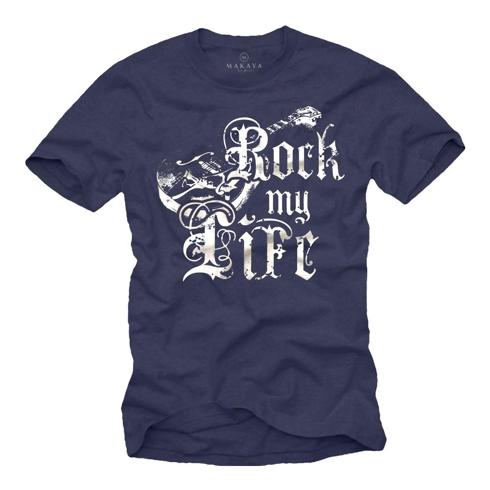 Makaya T-Shirt Uomo Rock My Life Chitarra Cotone