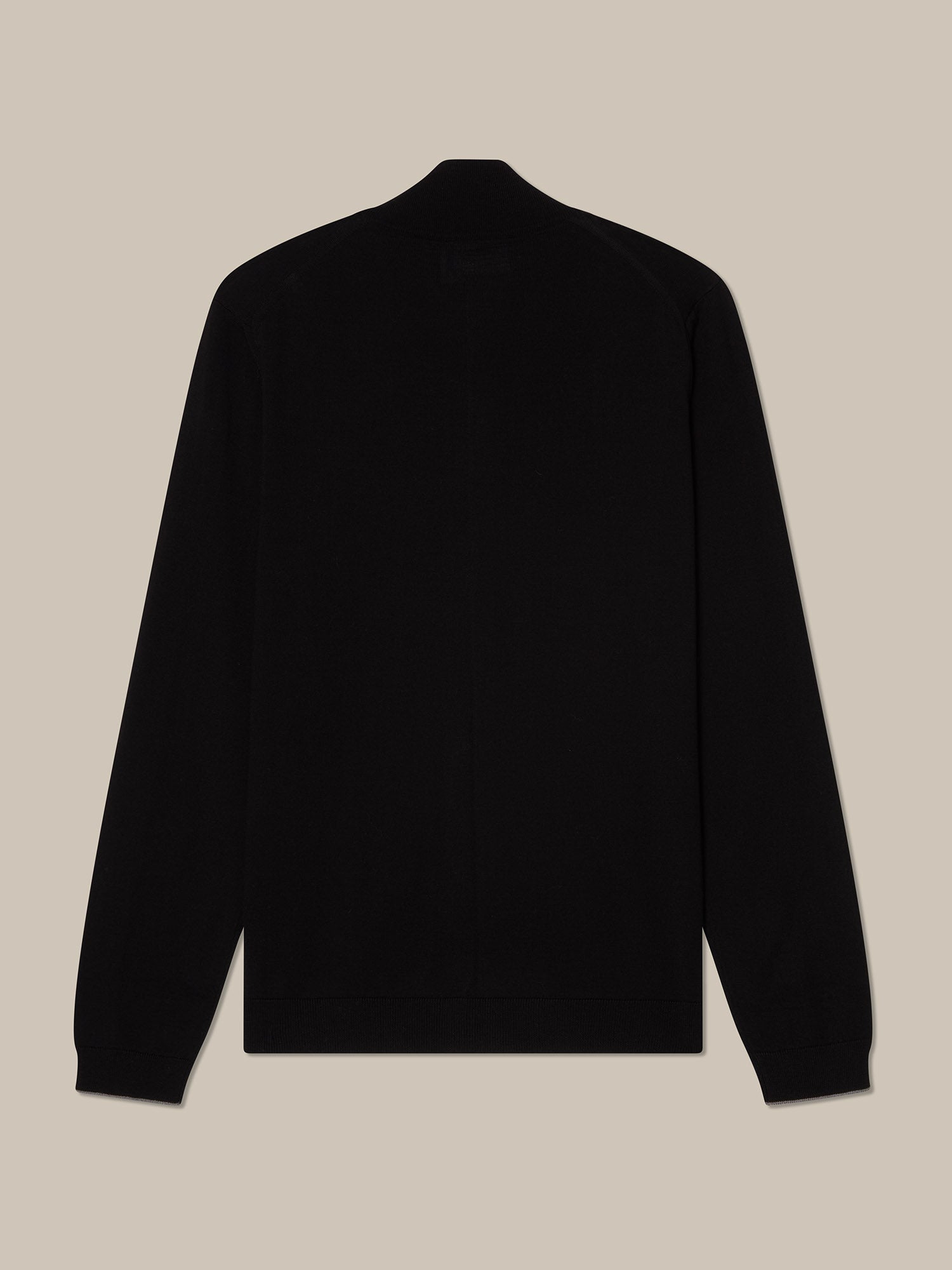 Robert Talbott Dalton Full Zip maglione merino nero con zip