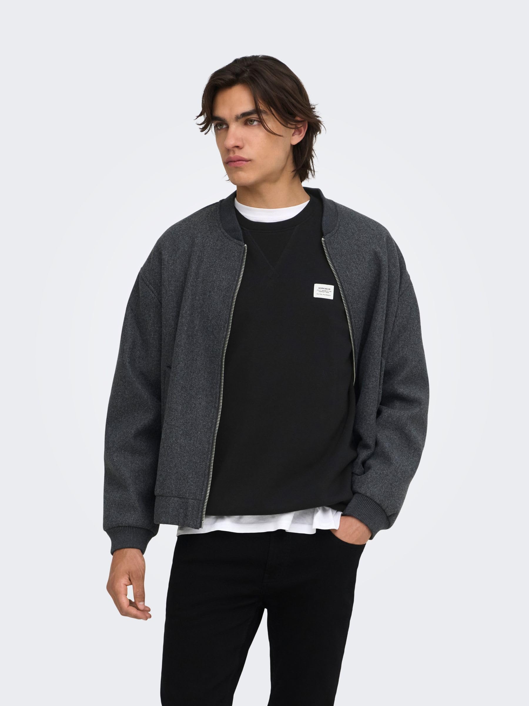 Only & Sons ONSDAWSON Felpa Uomo Nero Girocollo