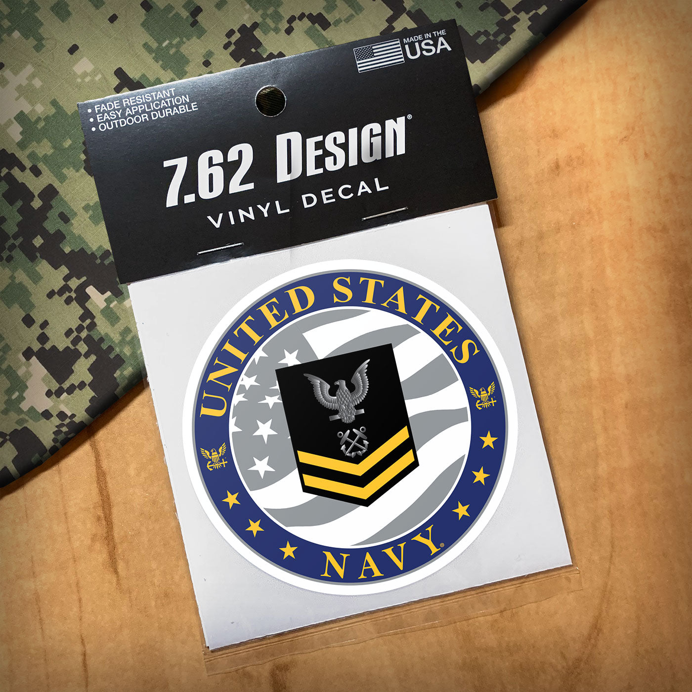 7.62 Design Automotive Decal Vinile Navy E-5 3.5"