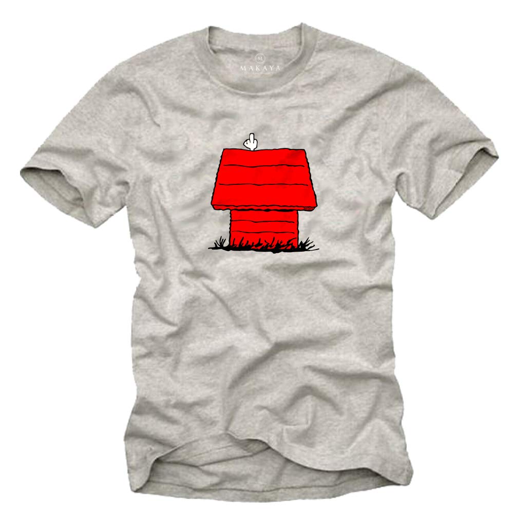 MAKAYA Dog T-Shirt Uomo Stampa Cane 100% Cotone