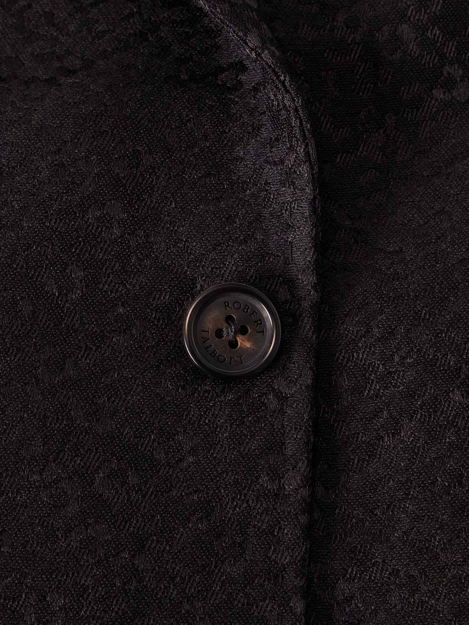 Robert Talbott Wright blazer broccato nero misto lana seta
