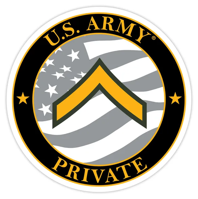 7.62 Design US Army E-2 Private decal tonda 3.5" vinile esterno