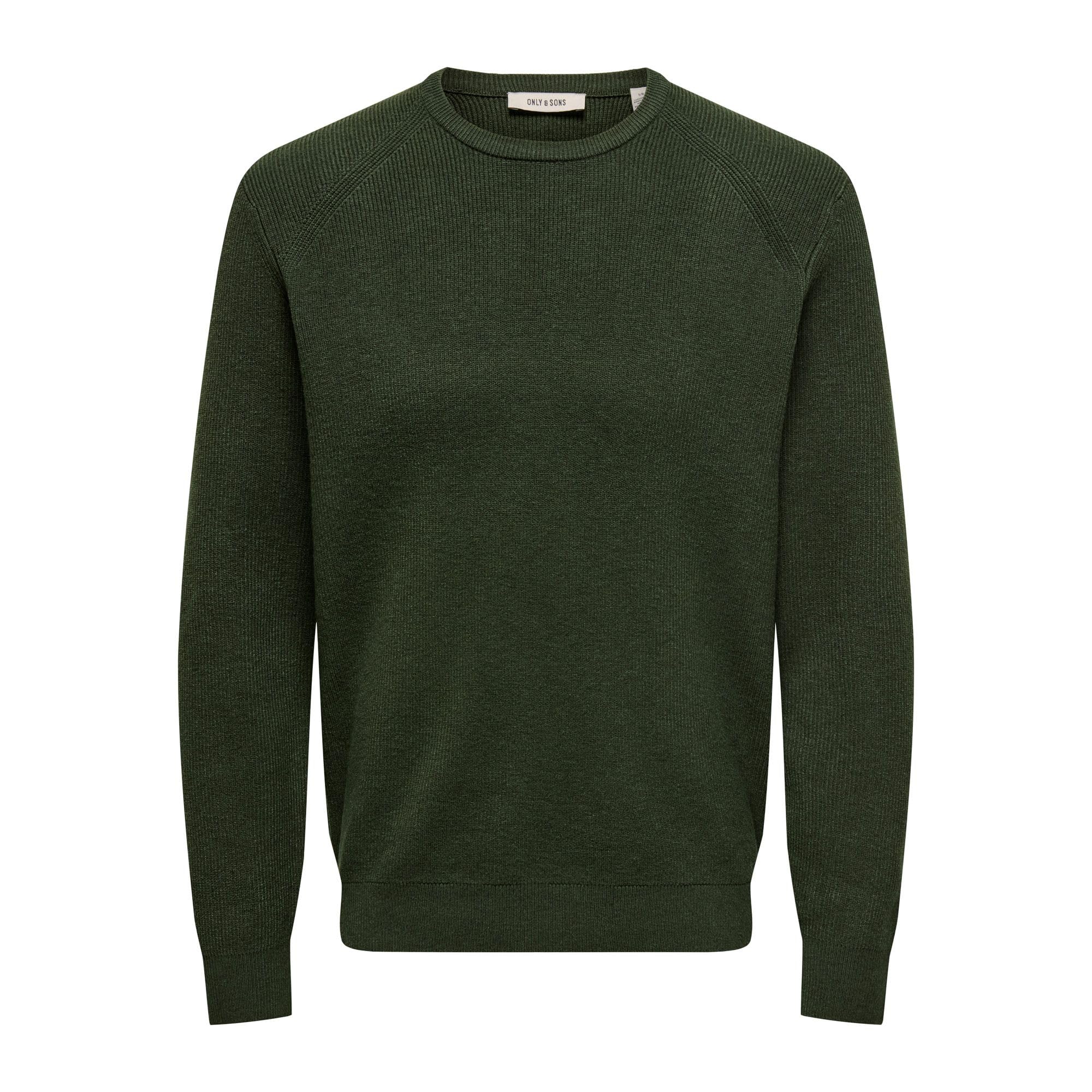 Only & Sons Alfi Knit Camp maglione uomo verde scuro