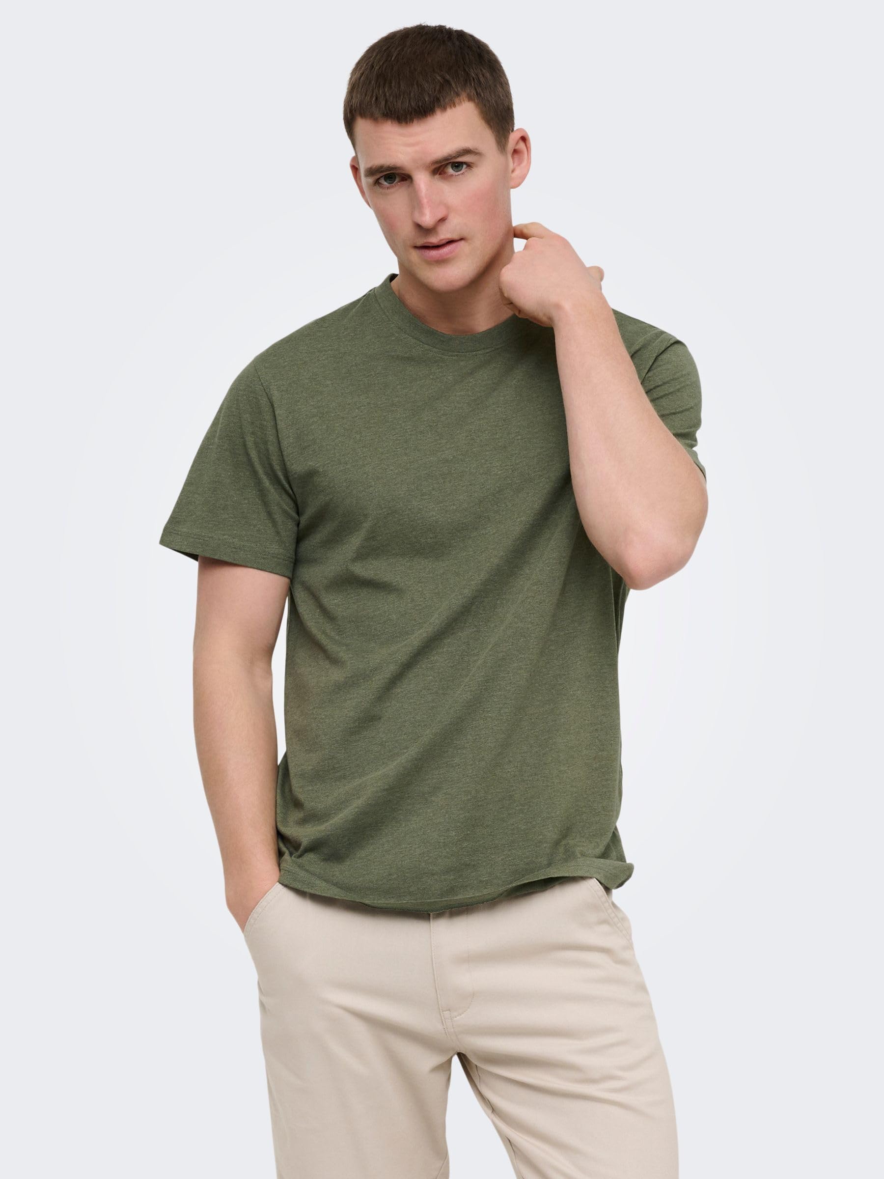 ONLY & SONS Onsmax Life T-Shirt Uomo Olive Night XS