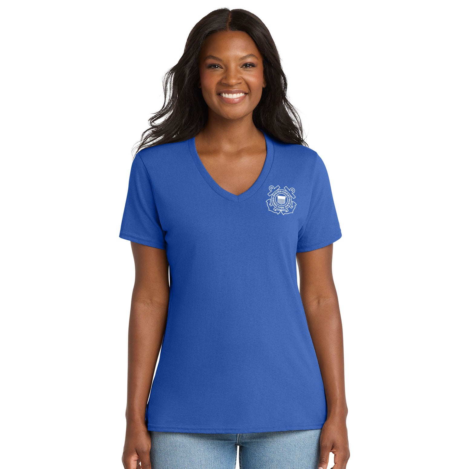 7.62 Design Coast Guard Logo T-Shirt donna blu royal cotone