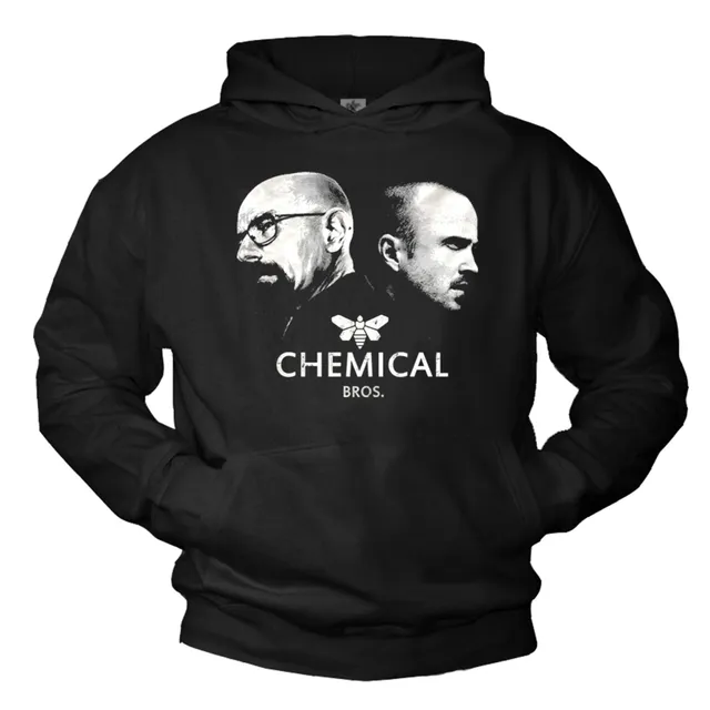 Makaya Chemical Bros Felpa Uomo Cappuccio Nera L Cotone