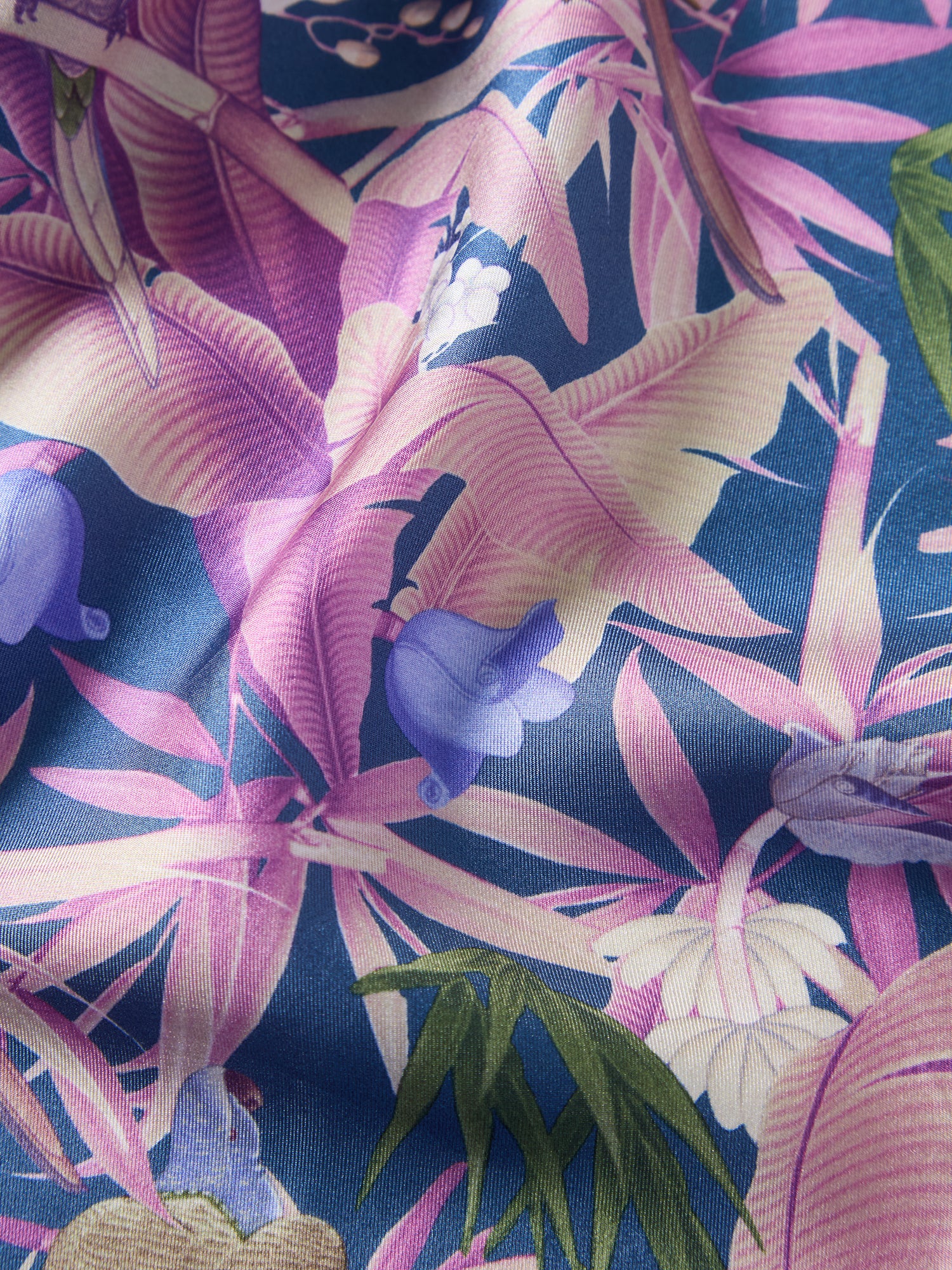 Robert Talbott York Pochette Seta Rosa Navy Floreale 36cm