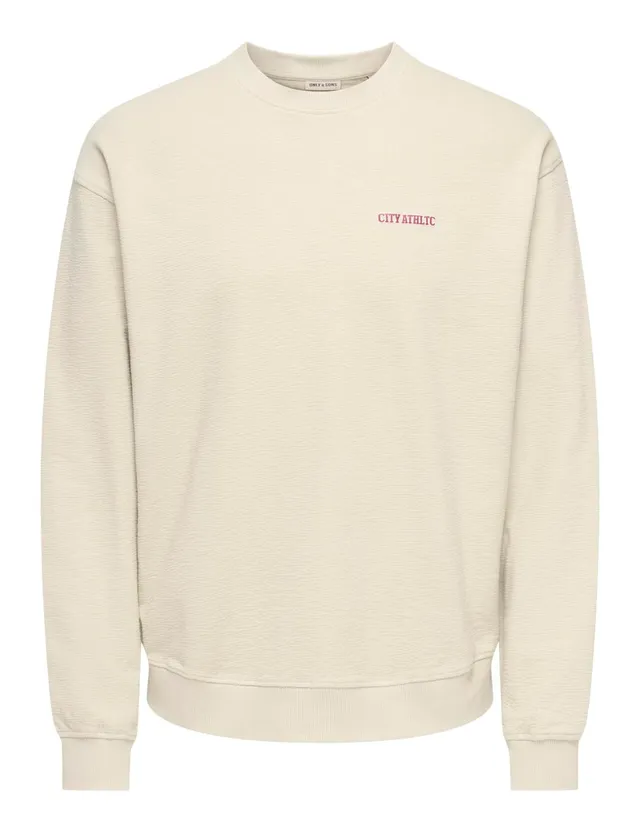 ONLY & SONS Onslenny Felpa Uomo Girocollo Relaxed Nera