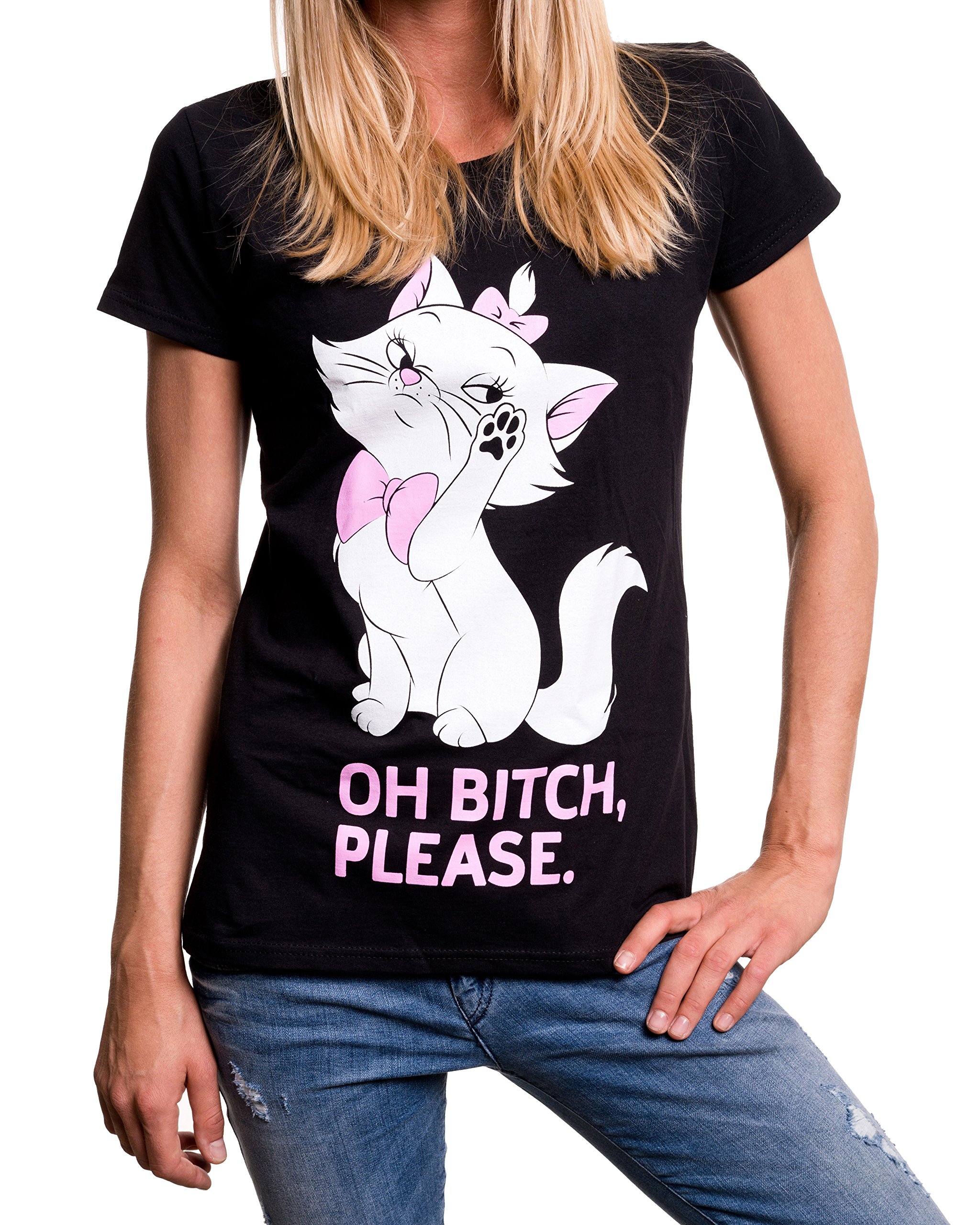 MAKAYA T-Shirt Donna Maglietta Gatto Cotone Taglia L