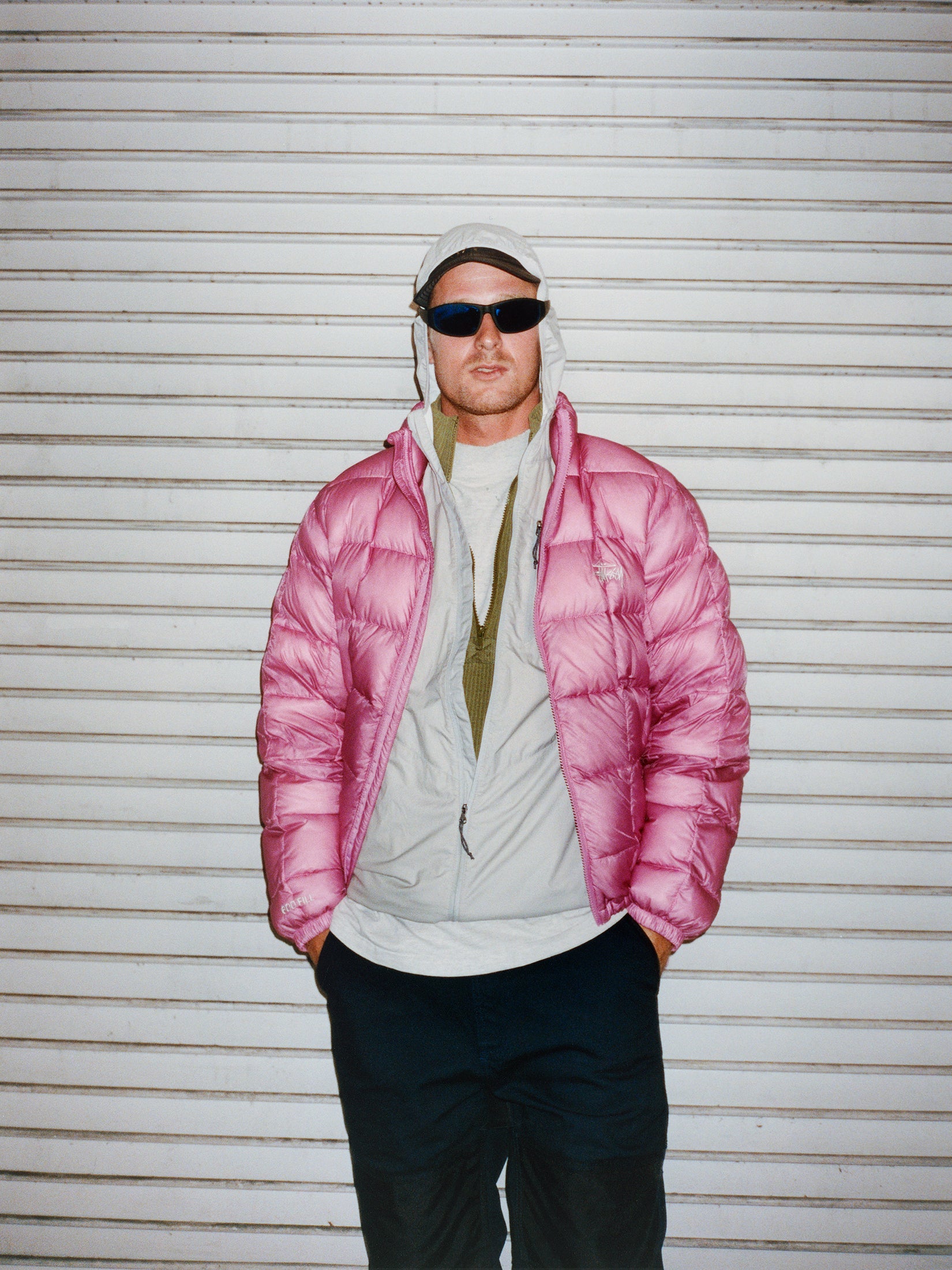 Stussy Midweight Puffer piumino rosa nylon idrorepellente
