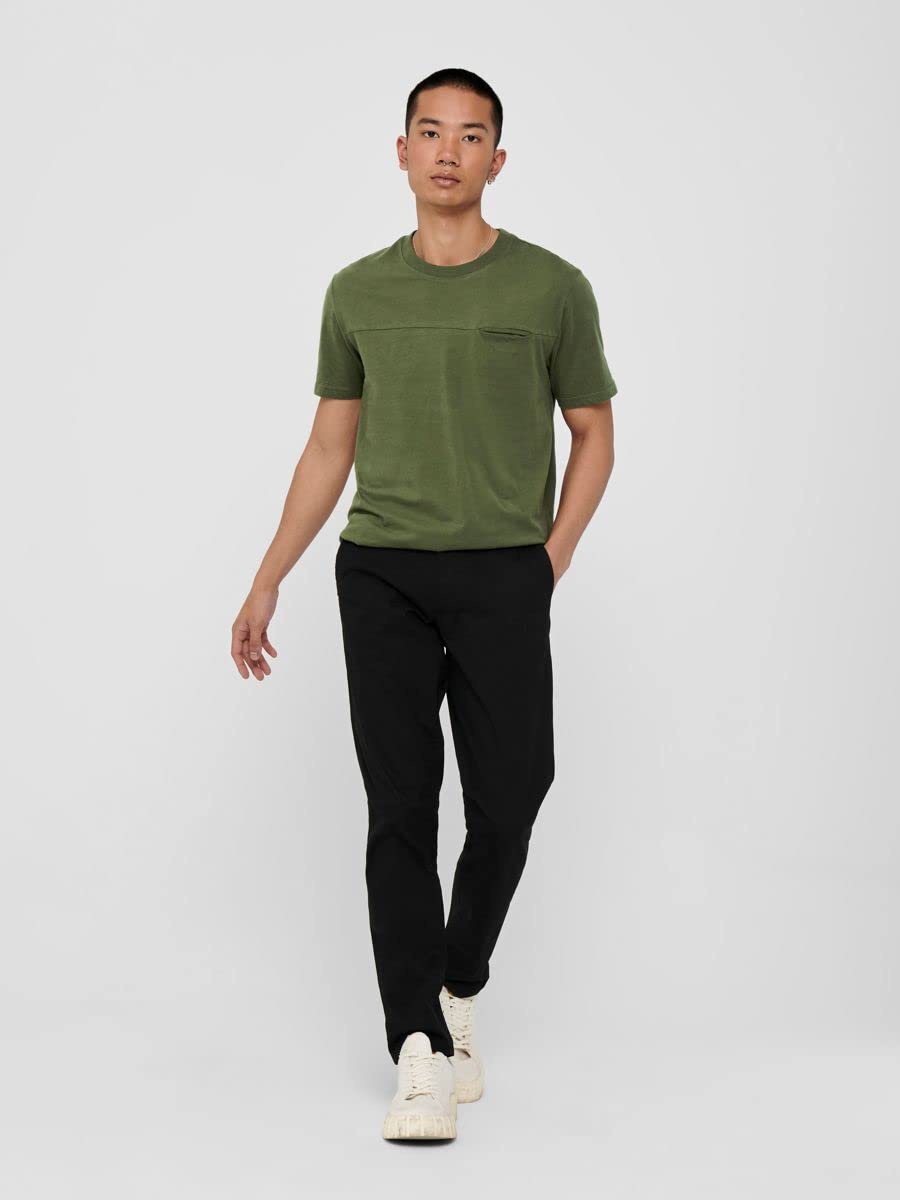 ONLY & SONS Longline T-shirt maglietta olive night M tasca