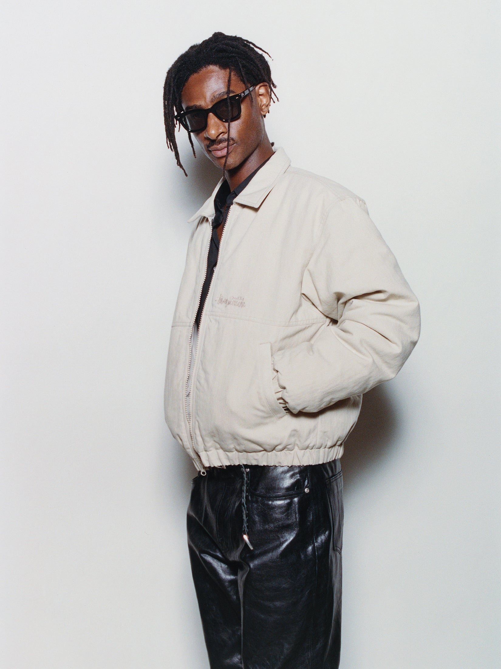 Stussy Nyco Collared Work giacca Sand
