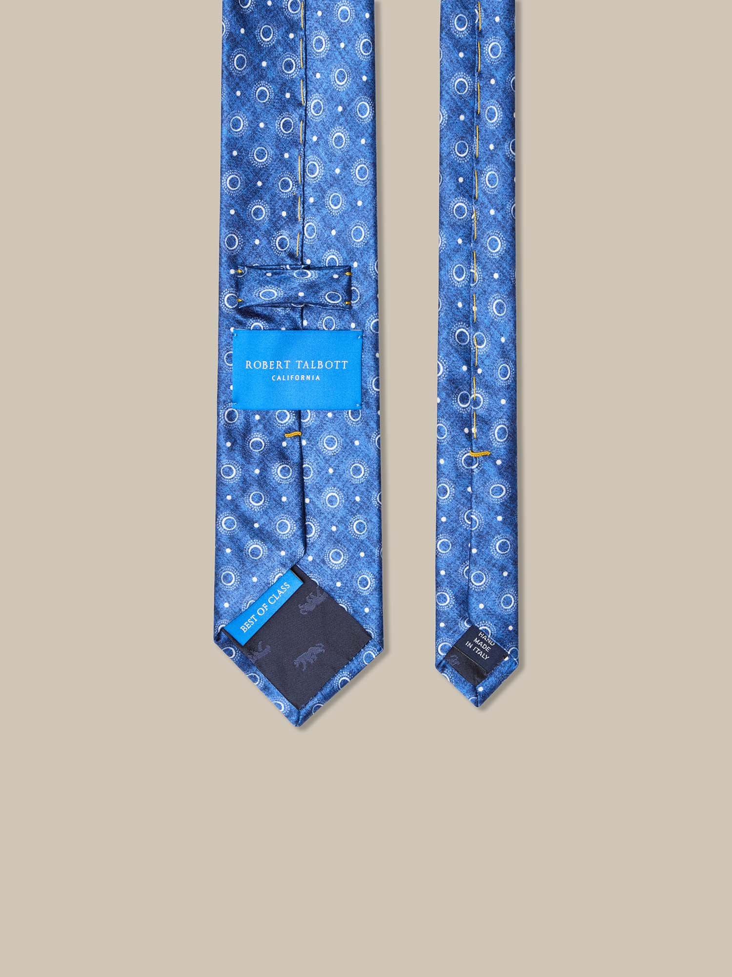 Robert Talbott Geometric cravatta seta blu REG