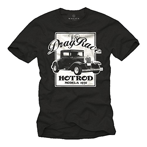 Makaya Drag Race t-shirt uomo M 100% cotone rockabilly