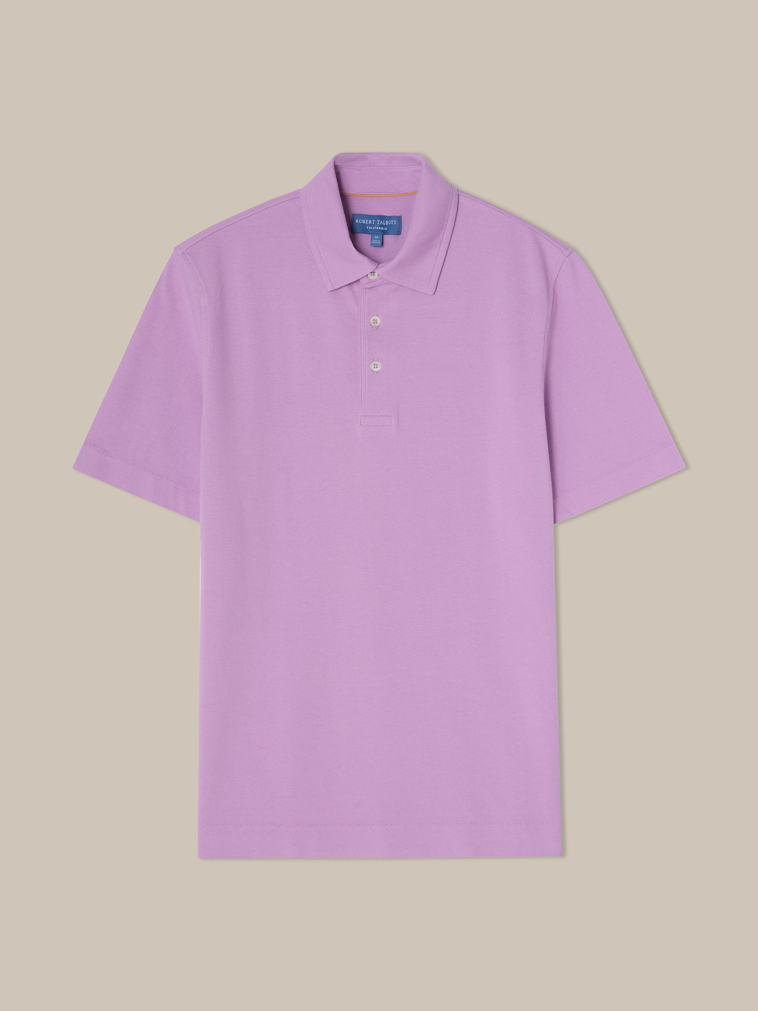 Robert Talbott Walker polo cotone piqué lavanda manica corta