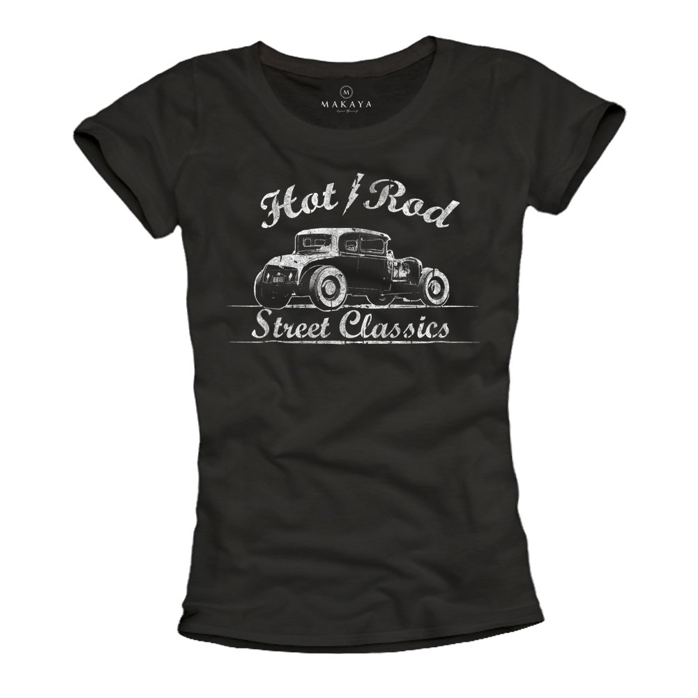 Makaya Hot Rod T-Shirt Donna Cotone Nera L