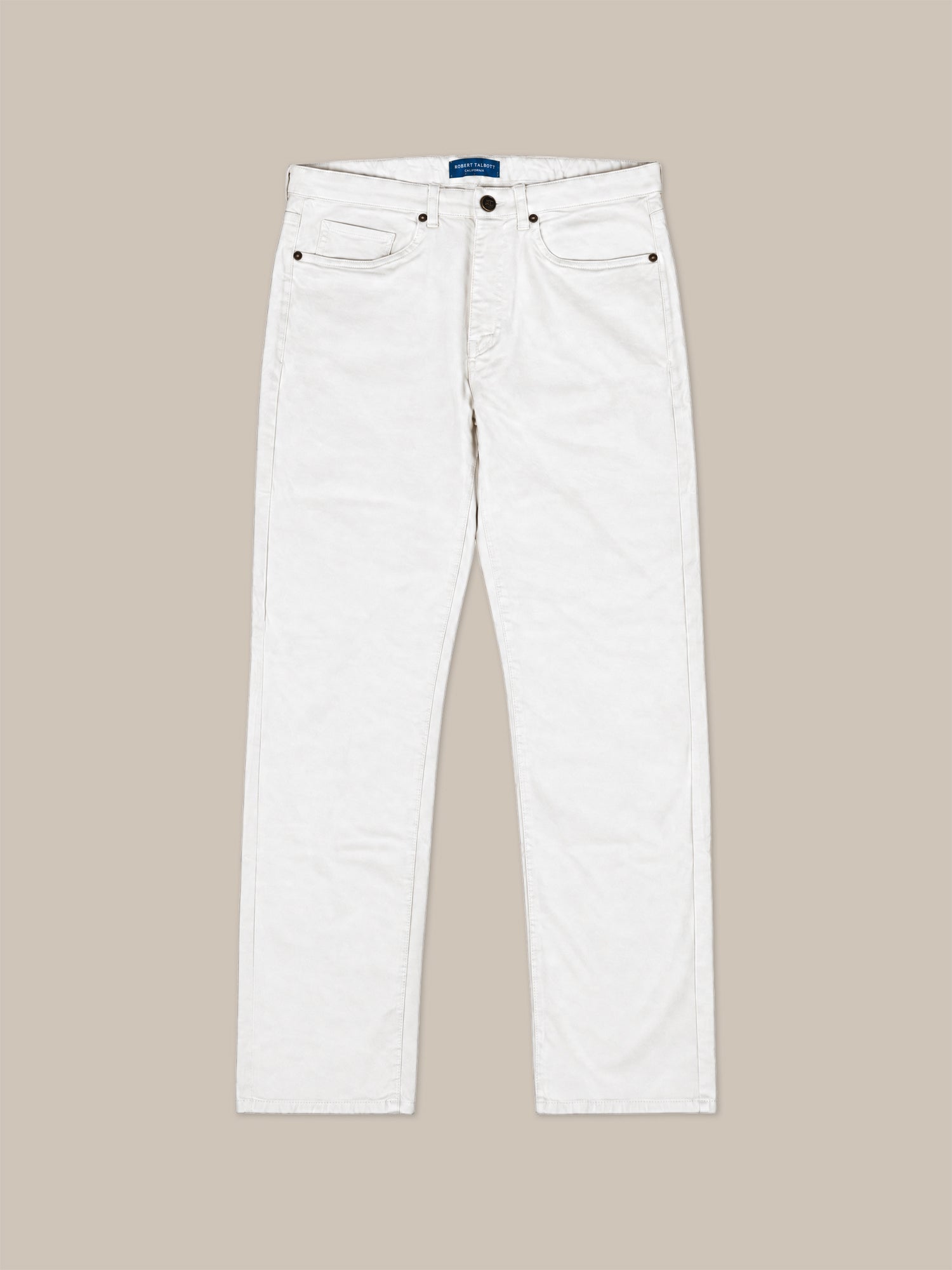 Robert Talbott Pablo Pantaloni Twill Ecru 5 Tasche Stretch