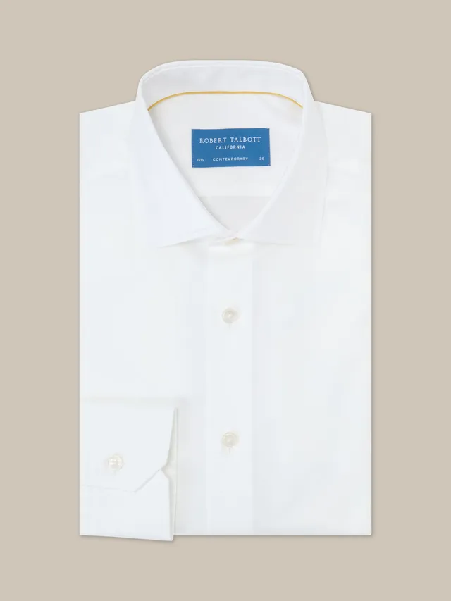 Robert Talbott Reynolds camicia twill bianca elegante