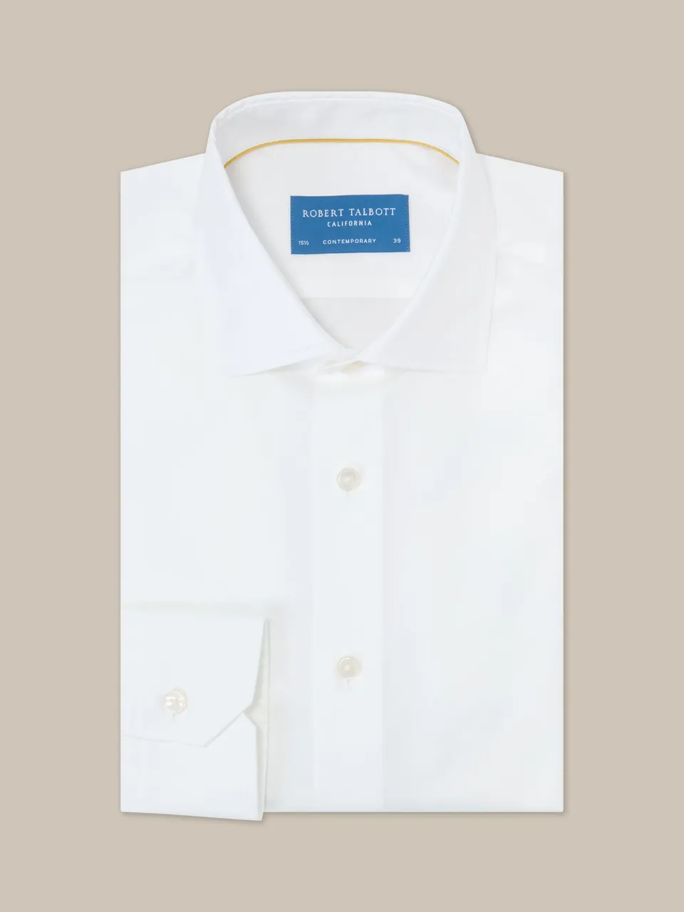 Robert Talbott Reynolds camicia twill bianca elegante