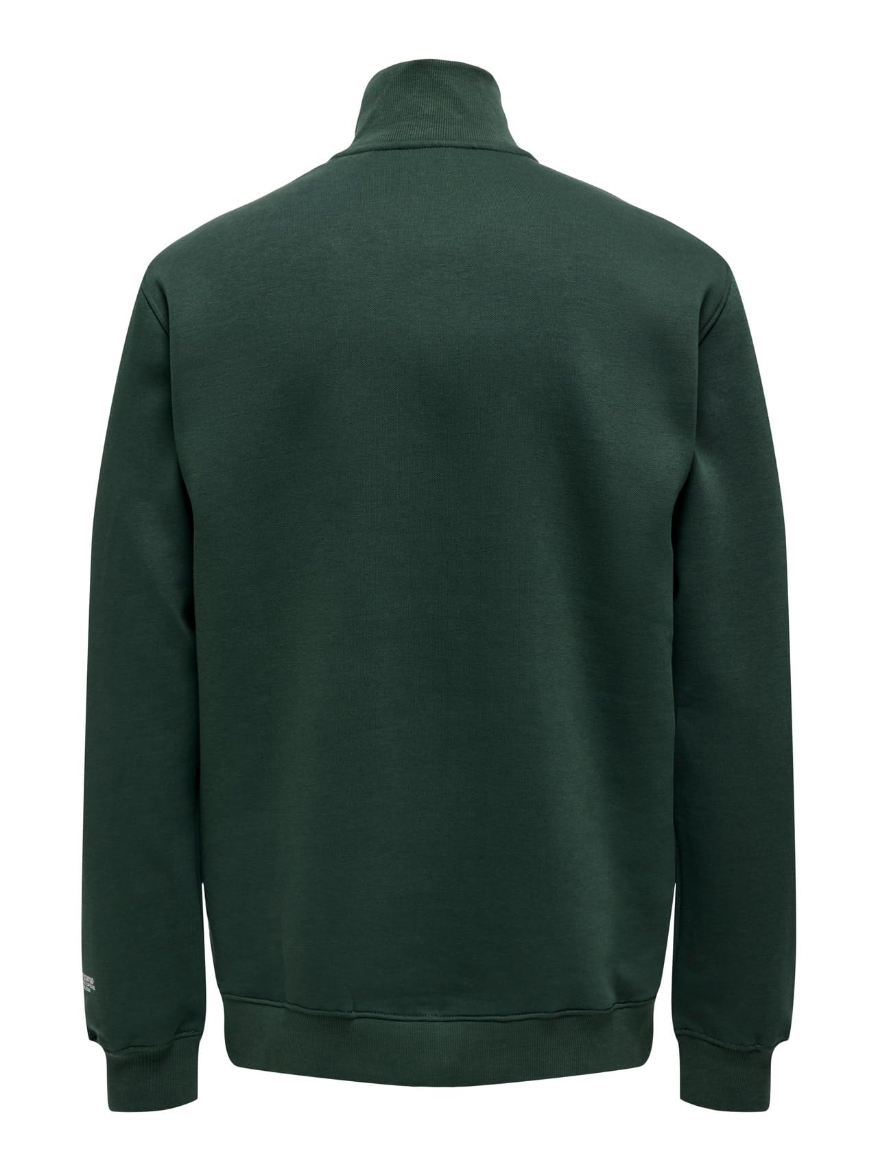 Only & Sons Pullover Uomo Zip Collo Alto Verde-4 Basic