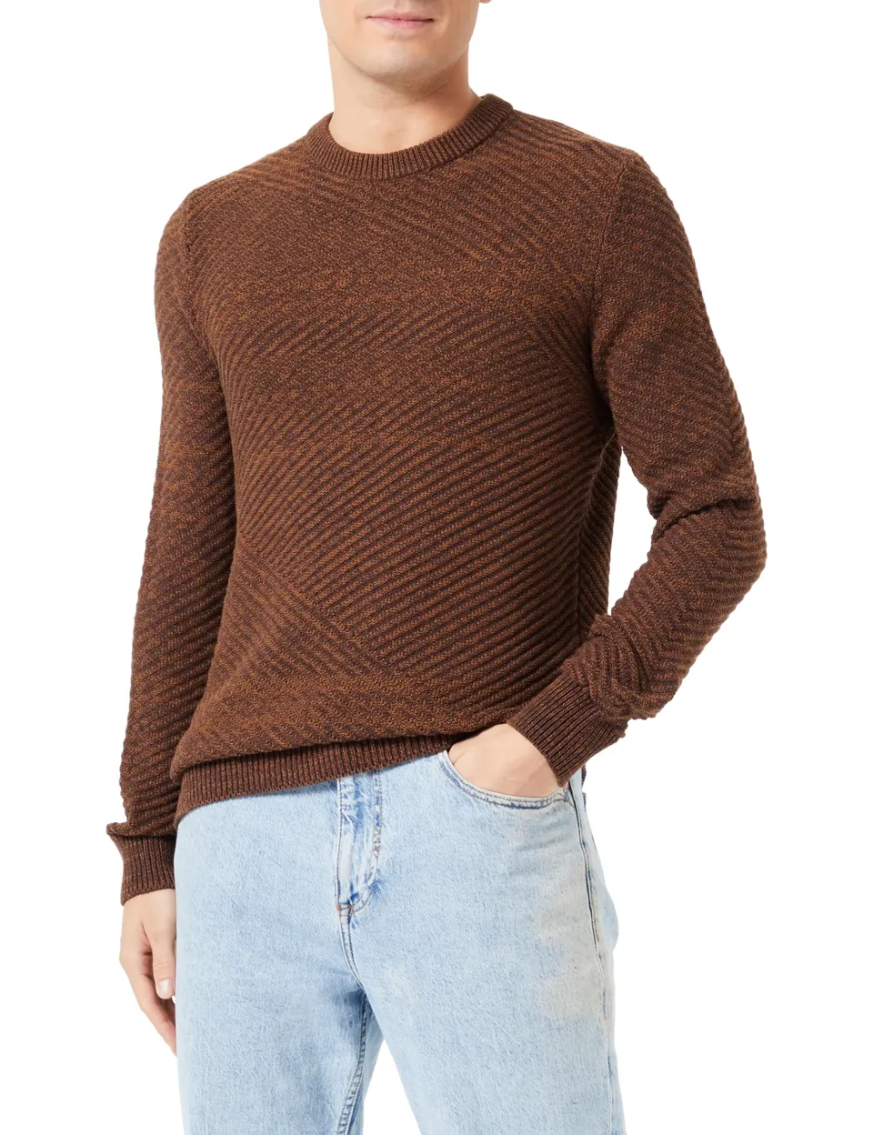 Only & Sons Onsmaurus Twist Crew Maglione Uomo XS Marrone