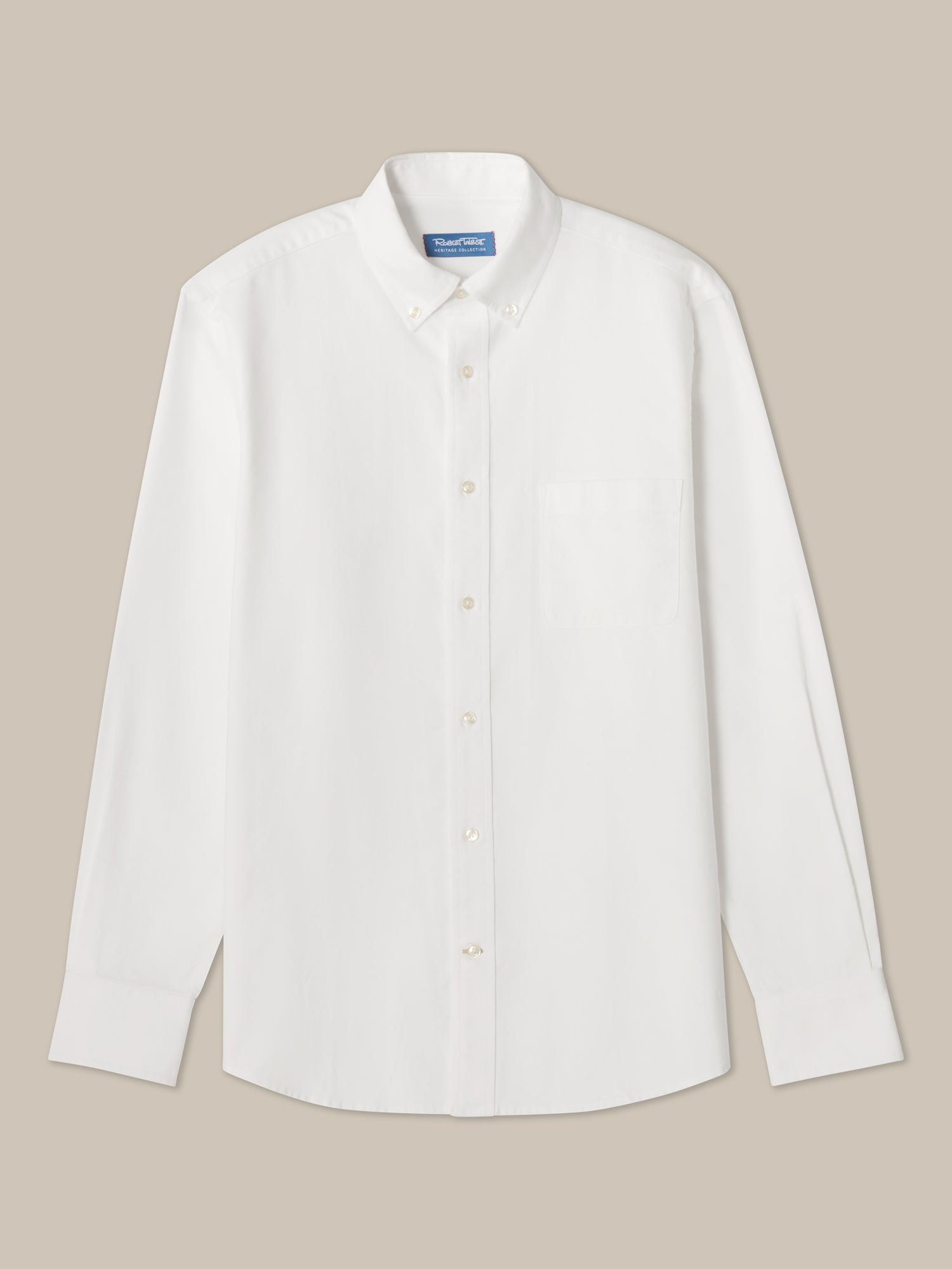 Robert Talbott George camicia oxford bianca cotone