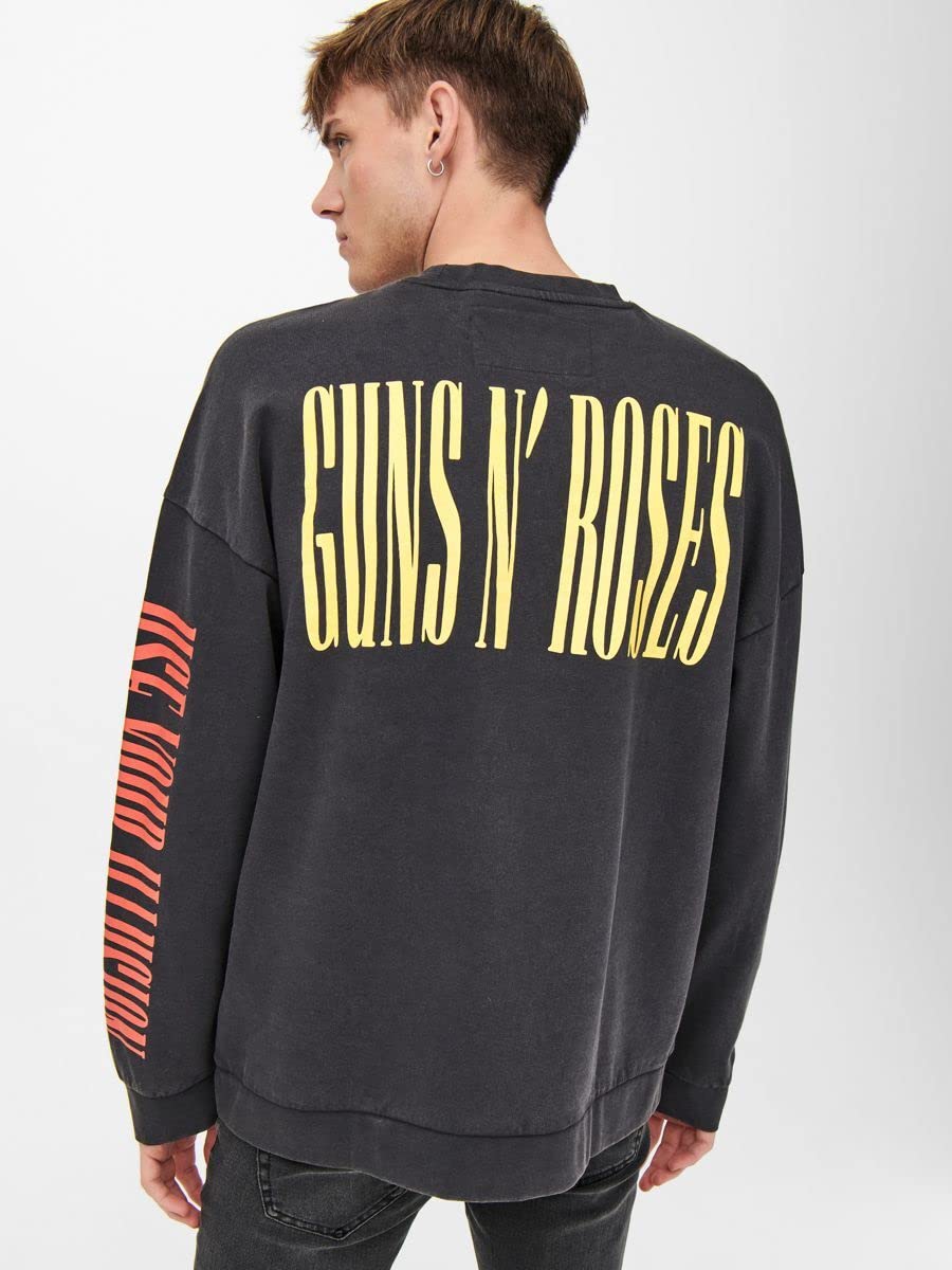 Only & Sons OnsGunsNRoses Felpa Uomo Cotone Stampa Band