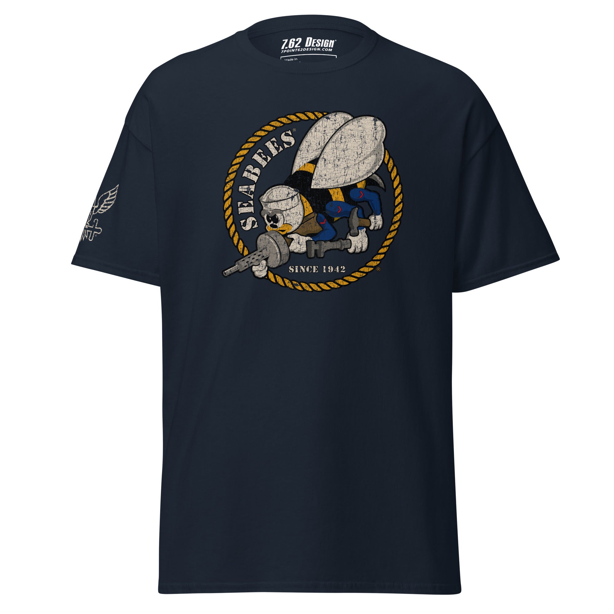 7.62 Design US Navy Seabees maglietta uomo nero cotone 170 g