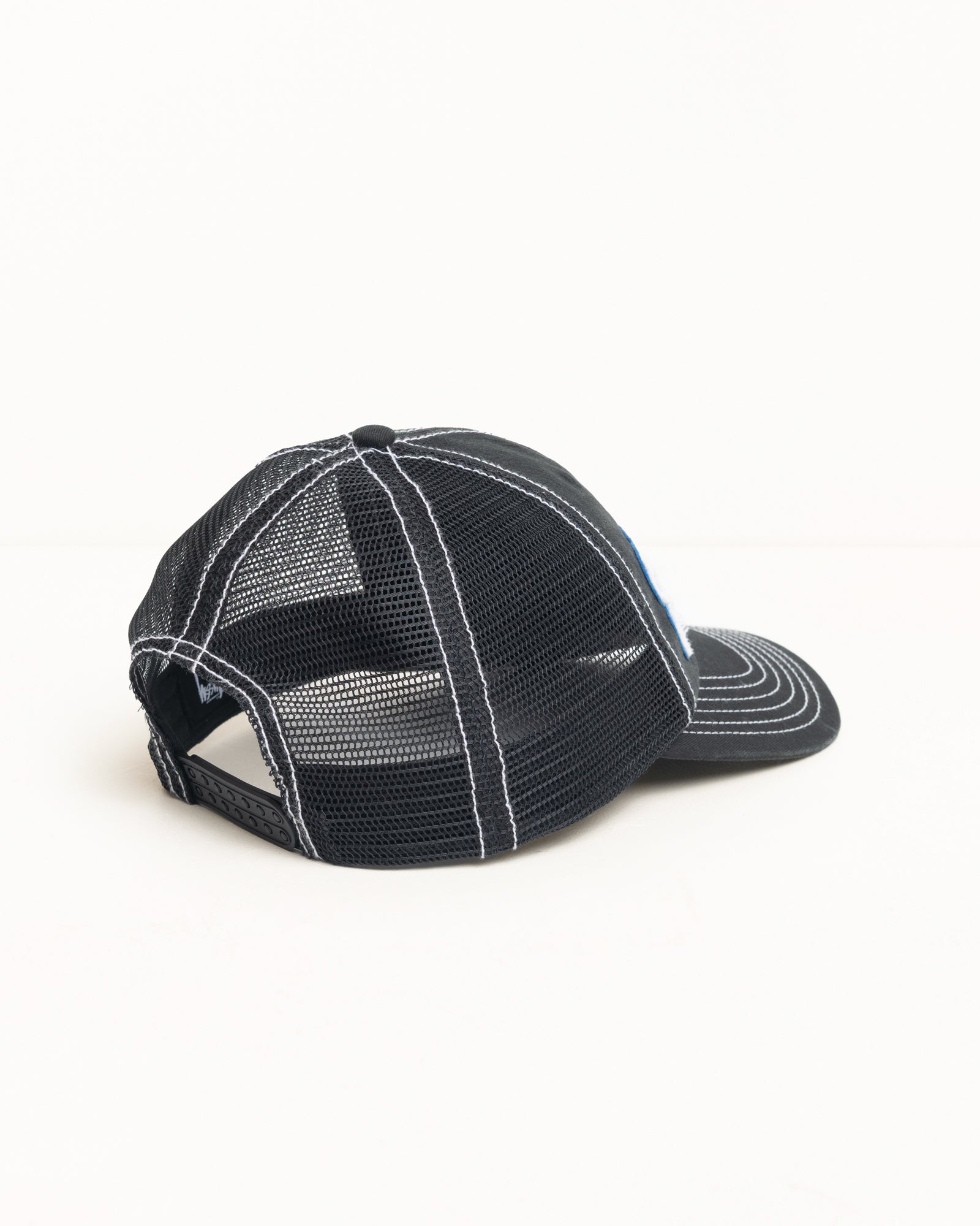 Stussy Burly Threads Trucker cappello nero cotone