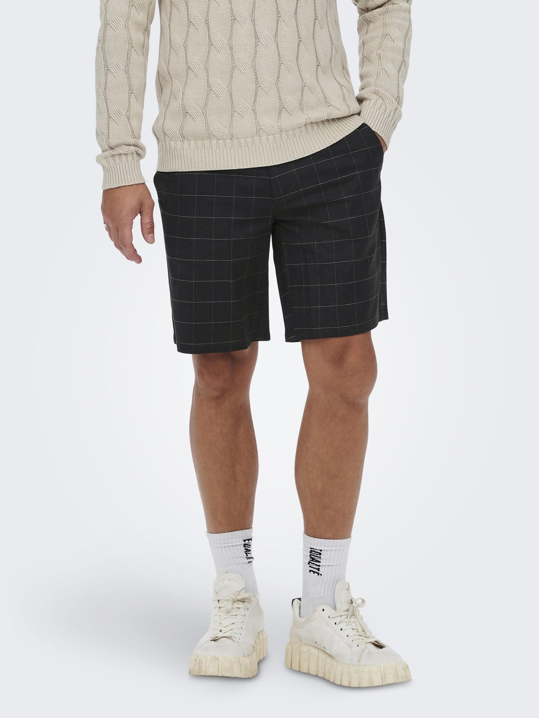 Only & Sons pantaloncini quadri elasticizzati uomo