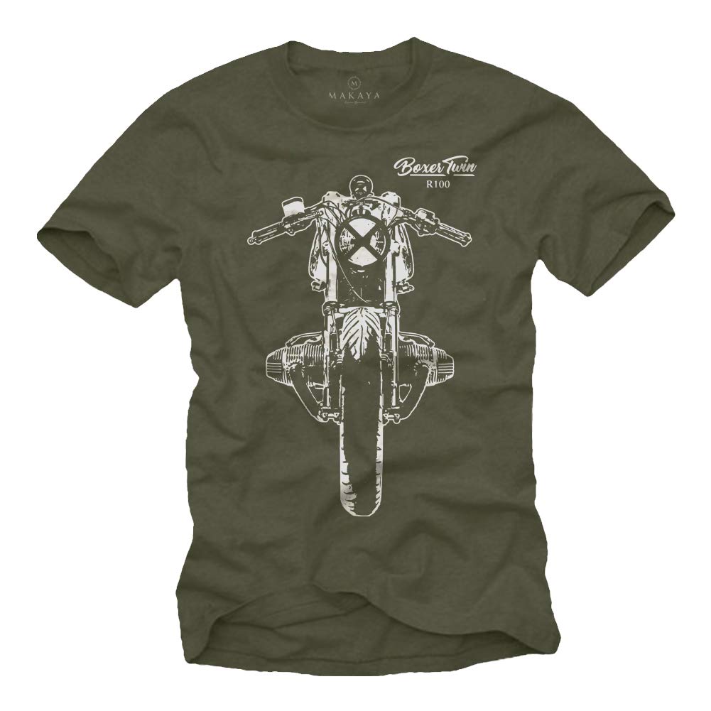 MAKAYA Cafe Racer R100 T-Shirt Moto Uomo XL Cotone